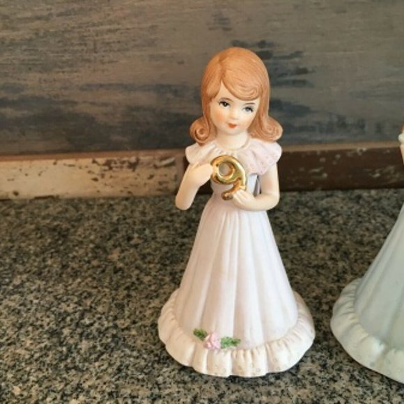 Lot of 3 Enesco Growing Up Birthday Girls Porcelain Figurines Ages 9, 10 & 11 - Picture 2 of 8